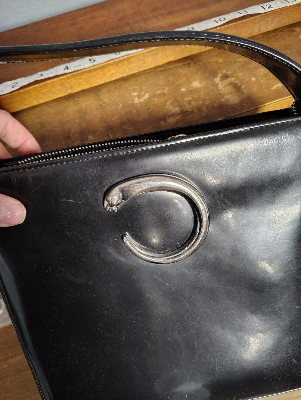 Cartier Black 2000's Leather Top Handle Trinity Bag - Picture 13 of 13